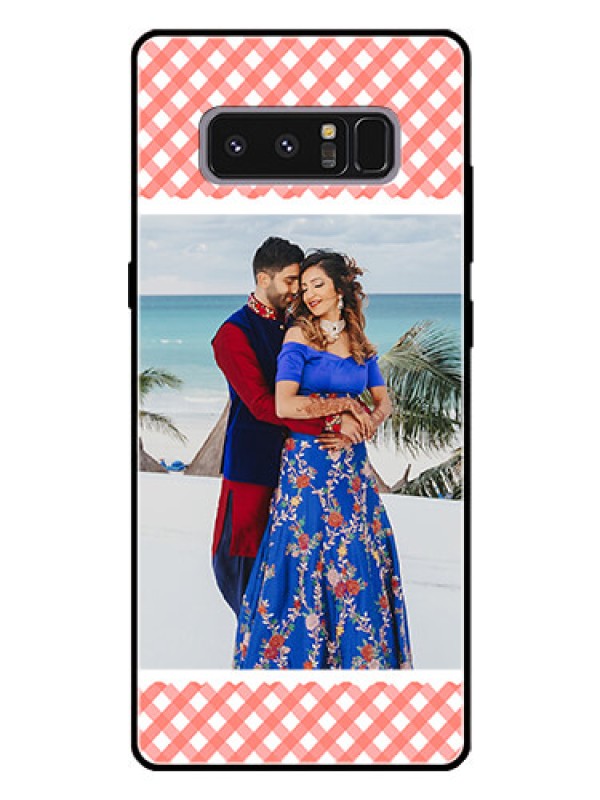 Custom Galaxy Note 8 Personalized Glass Phone Case  - Pink Pattern Design
