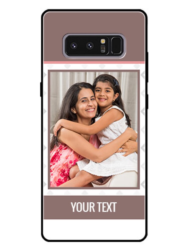 Custom Galaxy Note 8 Photo Printing on Glass Case  - Simple Diamond Design