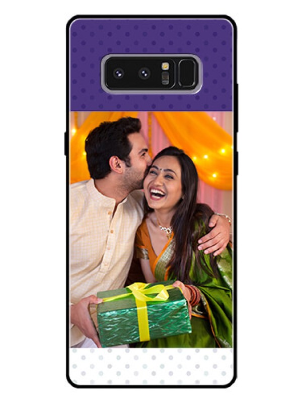 Custom Galaxy Note 8 Personalized Glass Phone Case  - Violet Pattern Design
