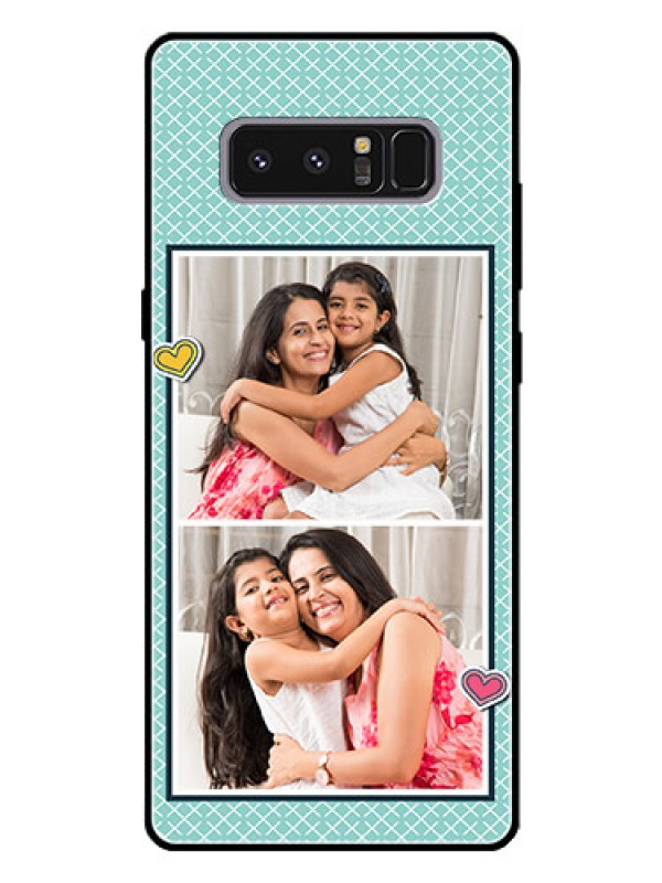 Custom Galaxy Note 8 Custom Glass Phone Case  - 2 Image Holder with Pattern Design