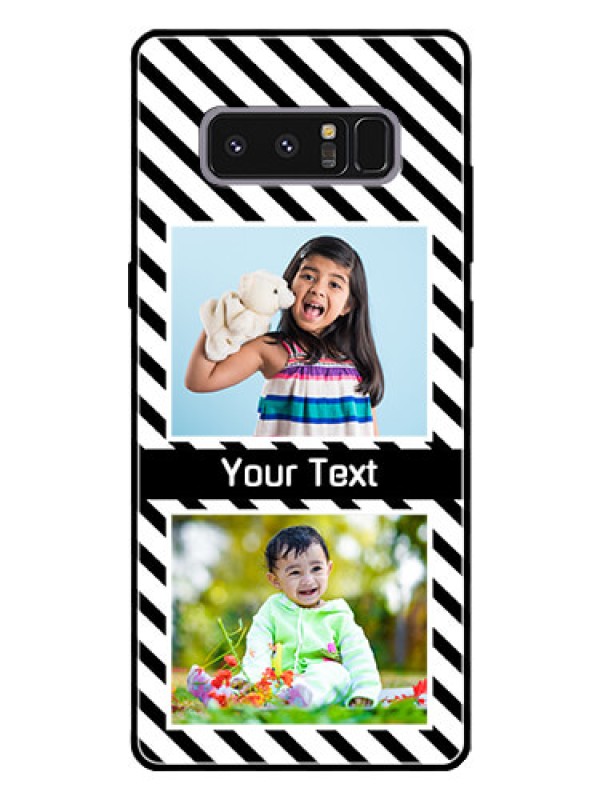 Custom Galaxy Note 8 Photo Printing on Glass Case  - Black And White Stripes Design