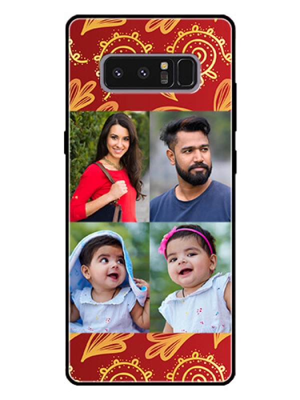 Custom Galaxy Note 8 Photo Printing on Glass Case  - 4 Image Traditional Design