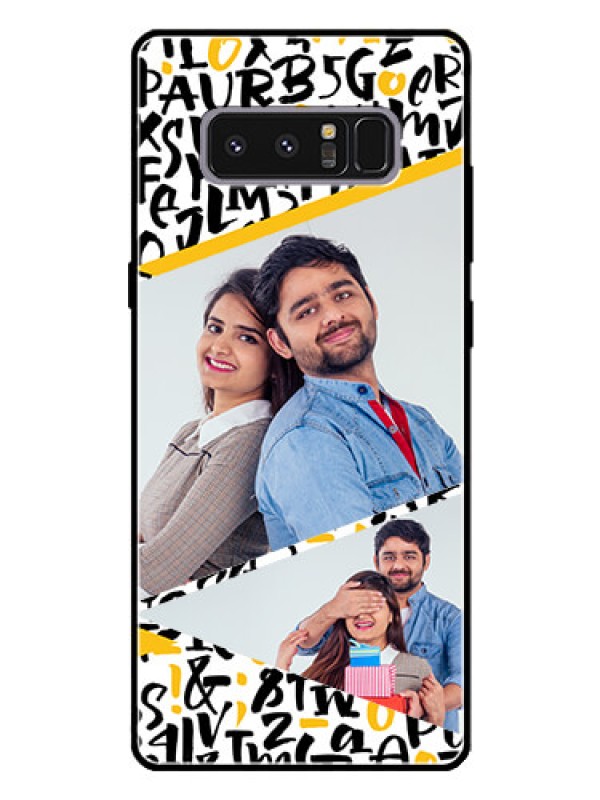 Custom Galaxy Note 8 Custom Glass Mobile Case  - Letters Pattern Design