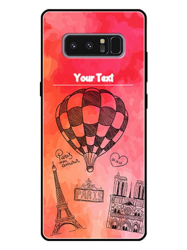 Custom Galaxy Note 8 Custom Glass Phone Case  - Paris Theme Design