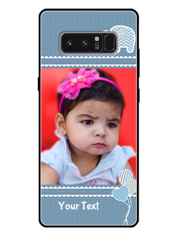 Custom Galaxy Note 8 Photo Printing on Glass Case  - with Kids Pattern Design
