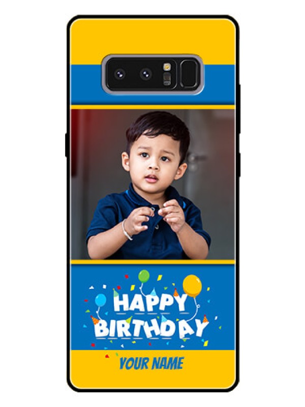 Custom Galaxy Note 8 Custom Glass Mobile Case  - Birthday Wishes Design
