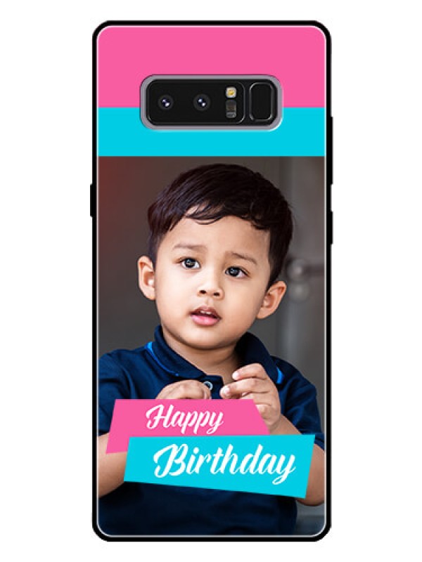 Custom Galaxy Note 8 Personalized Glass Phone Case  - Image Holder with 2 Color Design