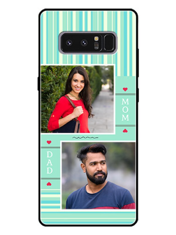 Custom Galaxy Note 8 Custom Glass Phone Case  - Mom & Dad Pic Design