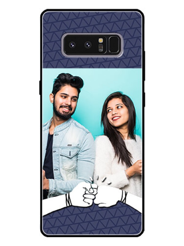 Custom Galaxy Note 8 Photo Printing on Glass Case  - with Best Friends Design  