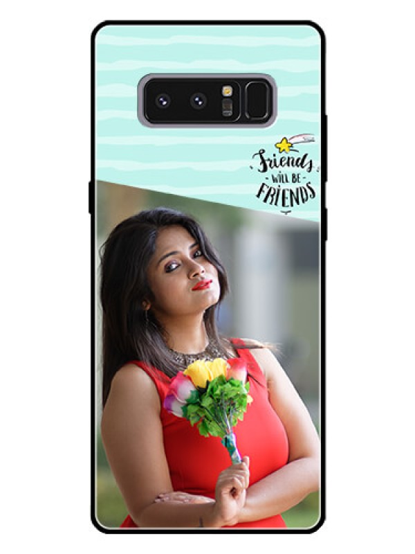 Custom Galaxy Note 8 Custom Glass Phone Case  - Friends Picture Icon Design
