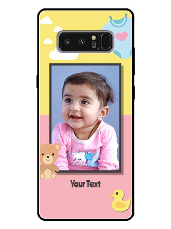 Custom Galaxy Note 8 Photo Printing on Glass Case  - Kids 2 Color Design