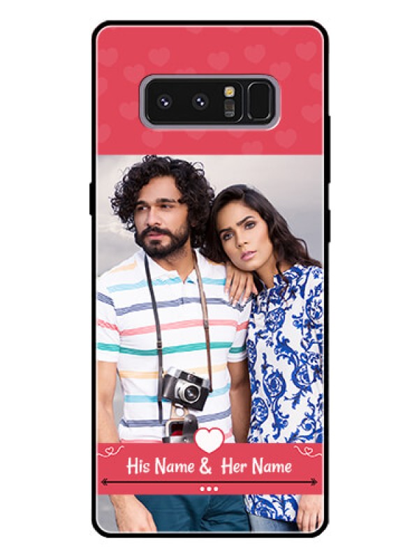 Custom Galaxy Note 8 Photo Printing on Glass Case  - Simple Love Design
