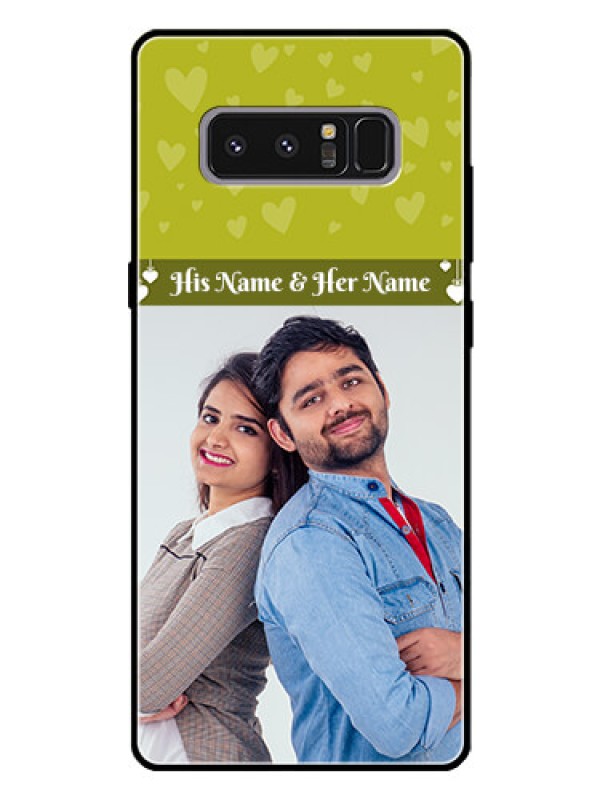 Custom Galaxy Note 8 Custom Glass Phone Case  - You & Me Heart Design