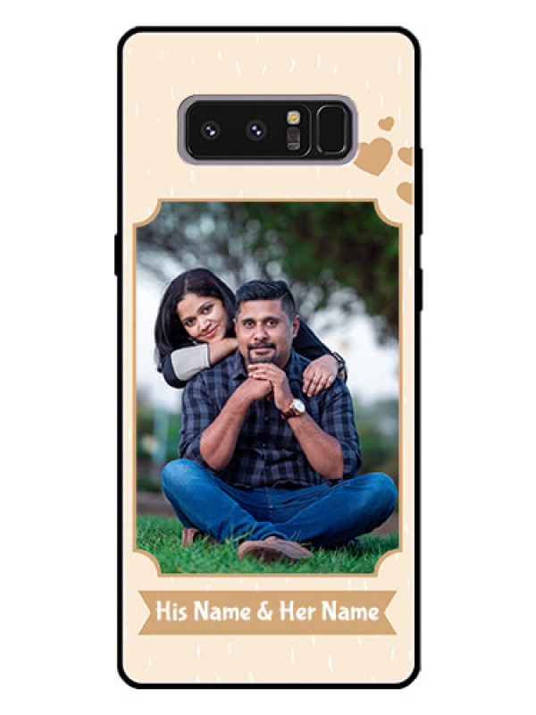 Custom Galaxy Note 8 Custom Glass Phone Case  - with confetti love design 