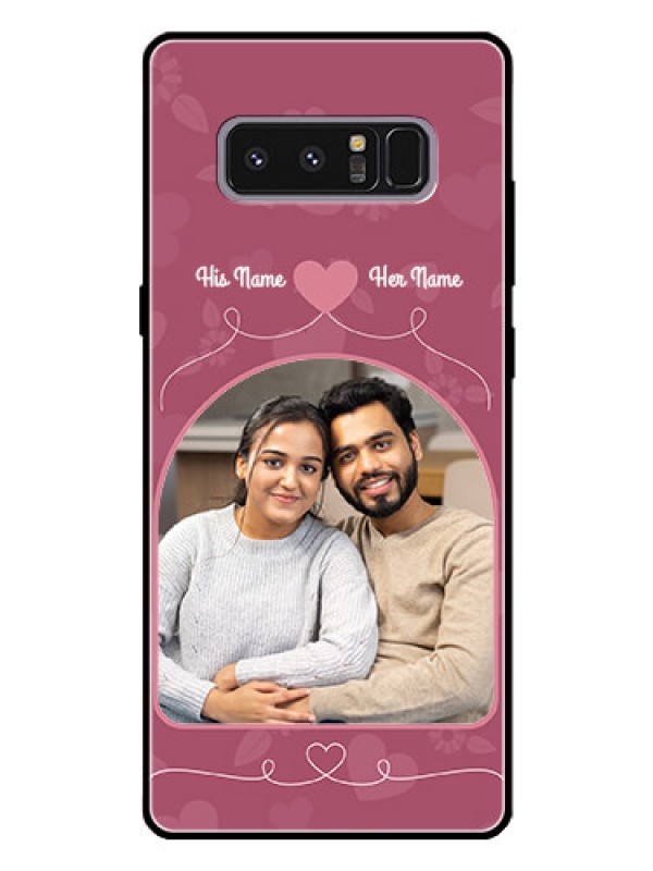 Custom Galaxy Note 8 Photo Printing on Glass Case  - Love Floral Design