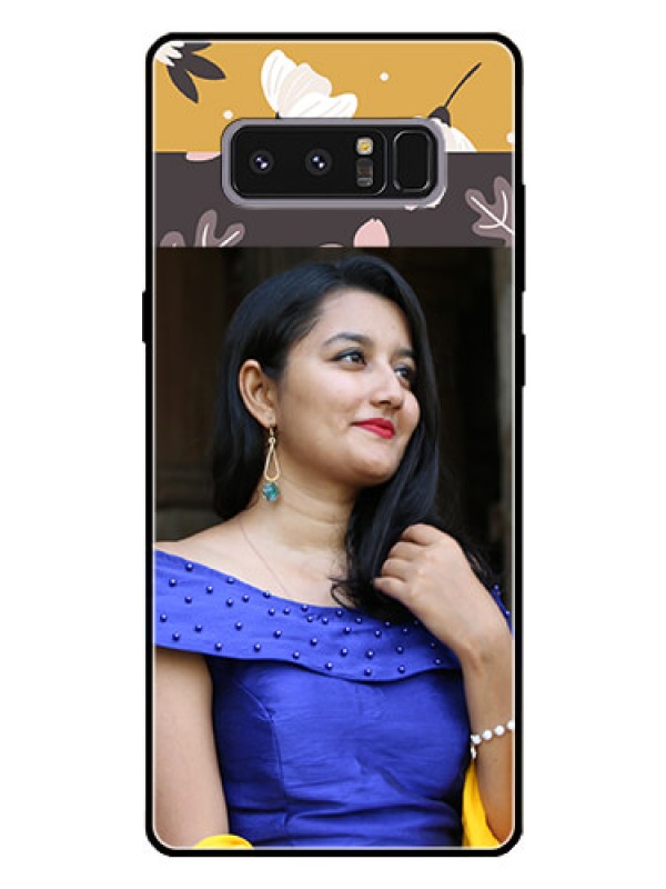 Custom Galaxy Note 8 Custom Glass Phone Case  - Stylish Floral Design