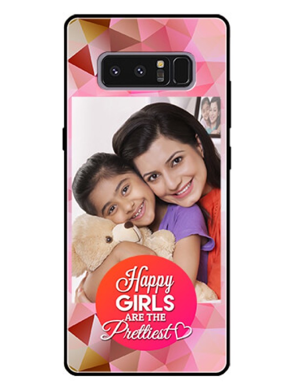 Custom Galaxy Note 8 Photo Printing on Glass Case  - Abstract Triangle Design