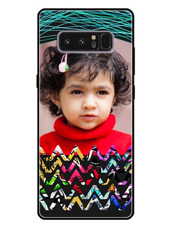 Custom Galaxy Note 8 Personalized Glass Phone Case  - Neon Abstract Design