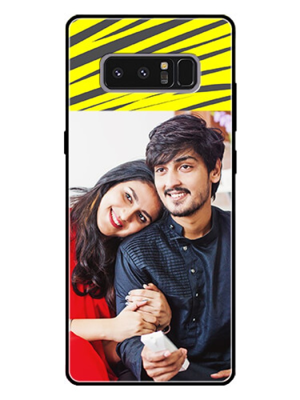Custom Galaxy Note 8 Photo Printing on Glass Case  - Yellow Abstract Design