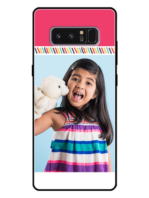 Custom Galaxy Note 8 Personalized Glass Phone Case  - Line art design