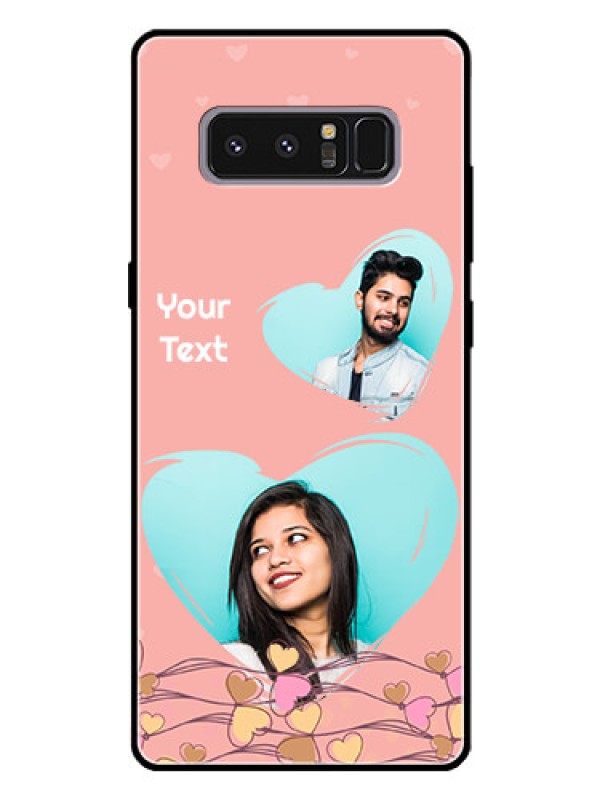 Custom Galaxy Note 8 Custom Glass Mobile Case  - Love Doodle Design