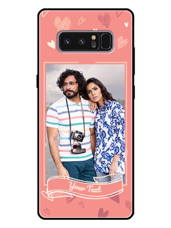 Custom Galaxy Note 8 Custom Glass Phone Case  - Love doodle art Design