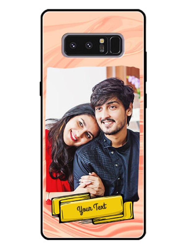 Custom Galaxy Note 8 Personalized Glass Phone Case  - Marble Texture Design
