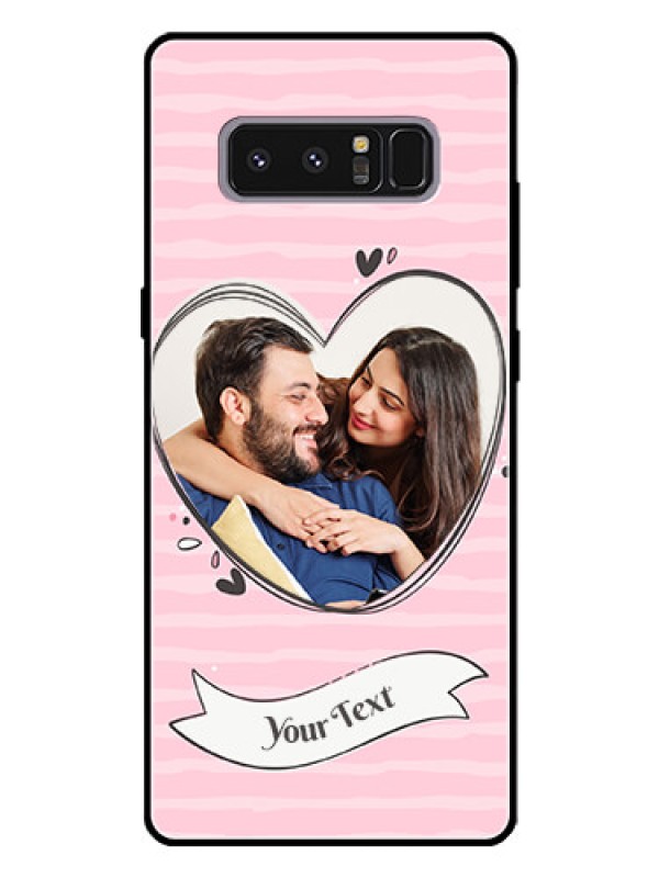 Custom Galaxy Note 8 Custom Glass Phone Case  - Vintage Heart Design