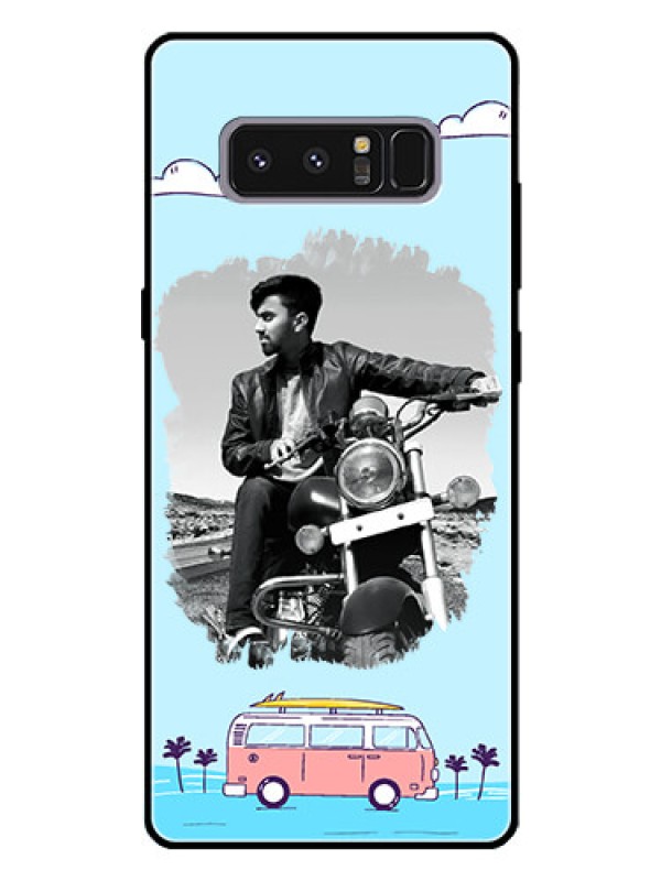 Custom Galaxy Note 8 Photo Printing on Glass Case  - Travel & Adventure Design