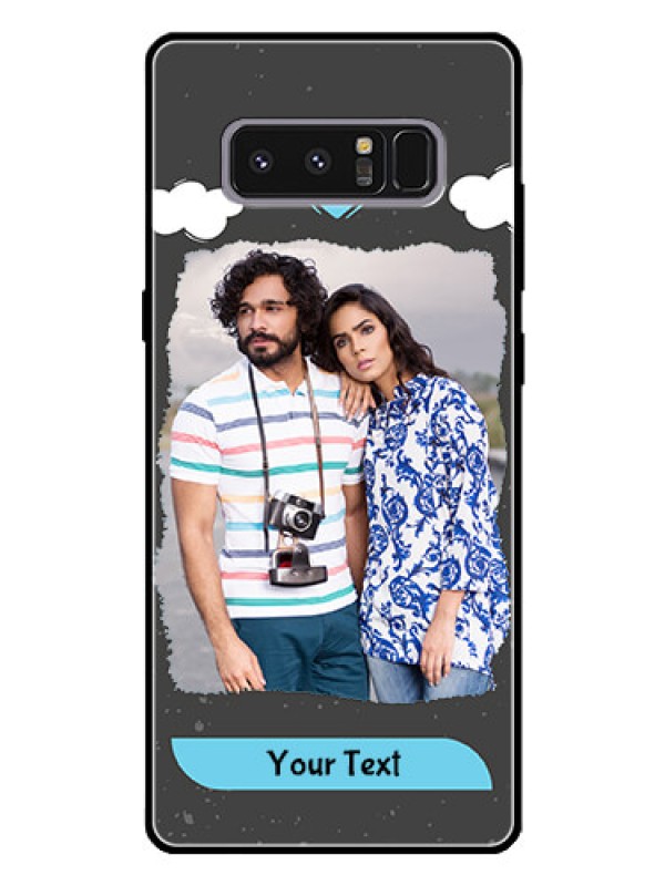 Custom Galaxy Note 8 Custom Glass Phone Case  - Splashes with love doodles Design