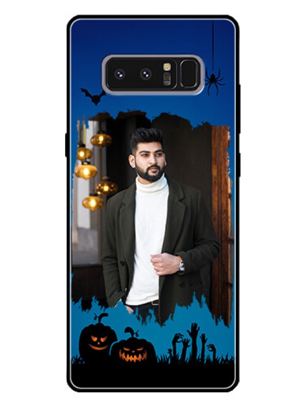 Custom Galaxy Note 8 Photo Printing on Glass Case  - with pro Halloween design 