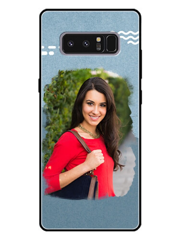 Custom Galaxy Note 8 Custom Glass Mobile Case  - Grunge Line Art Design