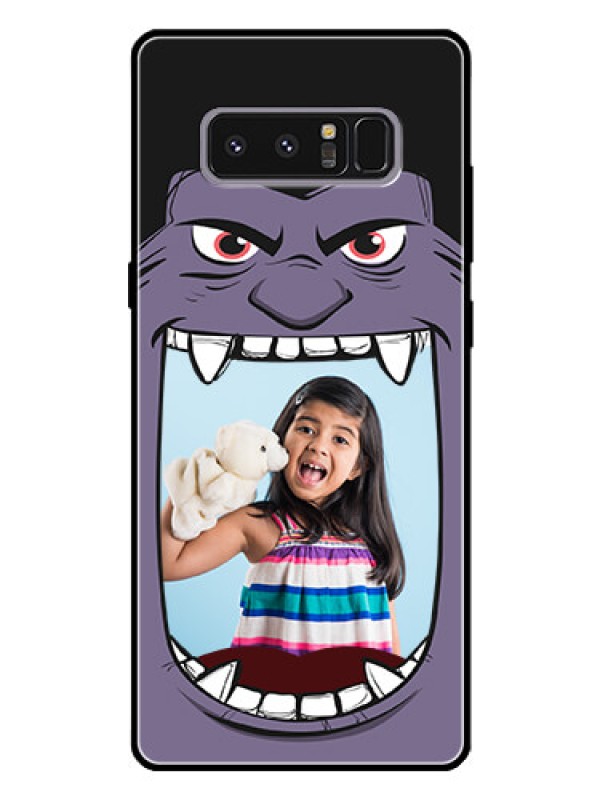 Custom Galaxy Note 8 Custom Glass Phone Case  - Angry Monster Design