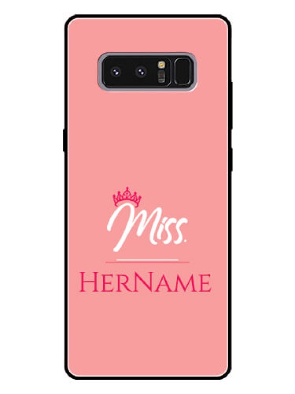 Custom Galaxy Note 8 Custom Glass Phone Case Mrs with Name