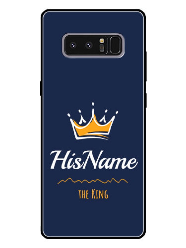 Custom Galaxy Note 8 Glass Phone Case King with Name