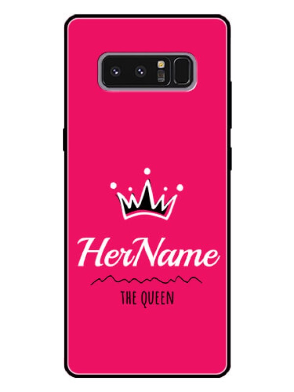 Custom Galaxy Note 8 Glass Phone Case Queen with Name