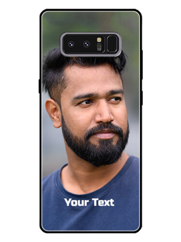 Custom Galaxy Note 8 Glass Mobile Cover: Photo with Text