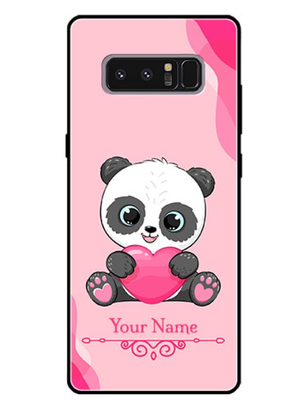 Custom Galaxy Note 8 Custom Glass Mobile Case - Cute Panda Design