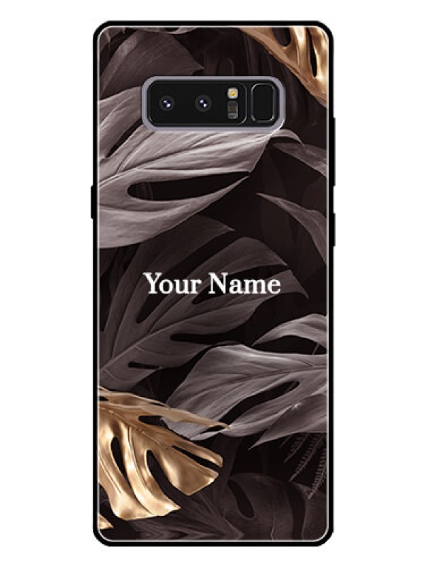 Custom Galaxy Note 8 Personalised Glass Phone Case - Wild Leaves digital paint Design