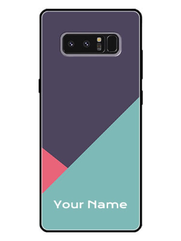 Custom Galaxy Note 8 Custom Glass Mobile Case - Tri Color abstract Design