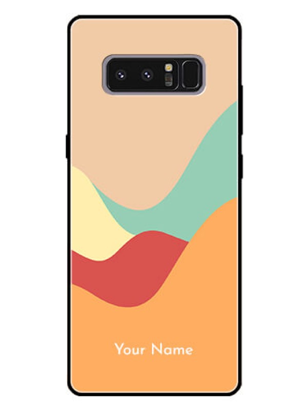 Custom Galaxy Note 8 Personalized Glass Phone Case - Ocean Waves Multi-colour Design