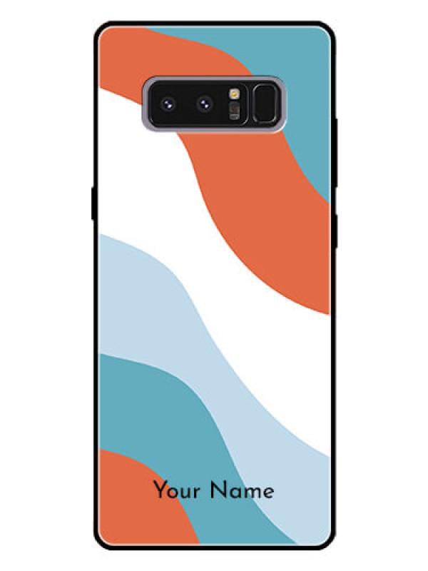 Custom Galaxy Note 8 Custom Glass Mobile Case - coloured Waves Design