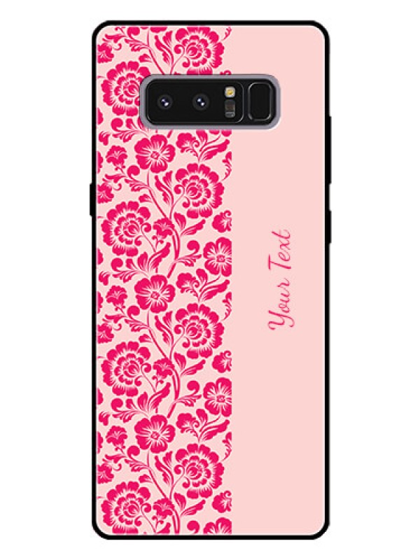 Custom Galaxy Note 8 Custom Glass Phone Case - Attractive Floral Pattern Design