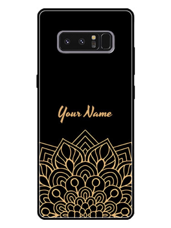 Custom Galaxy Note 8 Custom Glass Phone Case - Golden mandala Design