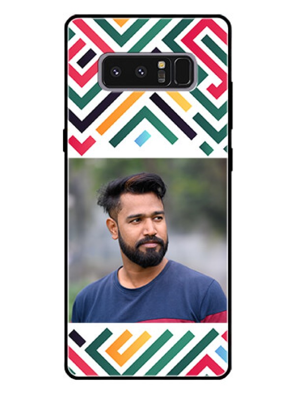 Custom Galaxy Note 8 Personalized Glass Phone Case - Colorful Maze Pattern Design