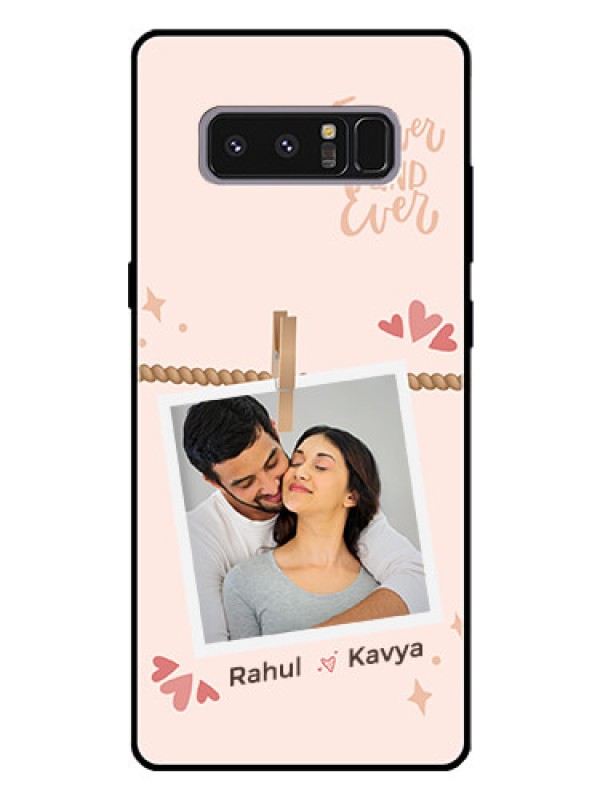 Custom Galaxy Note 8 Custom Glass Phone Case - Forever and ever love Design