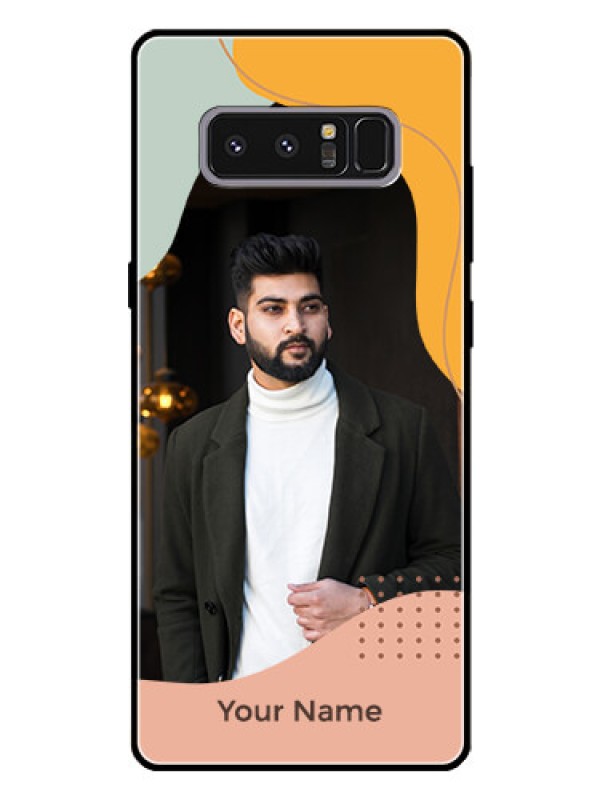Custom Galaxy Note 8 Personalized Glass Phone Case - Tri-coloured overlay design