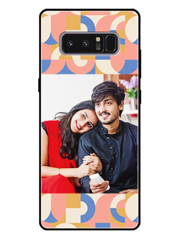 Custom Galaxy Note 8 Photo Printing on Glass Case - Semi-circle Maze Pattern Design