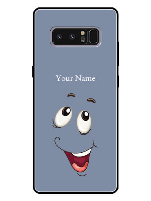 Custom Galaxy Note 8 Photo Printing on Glass Case - Laughing Cartoon Face Design