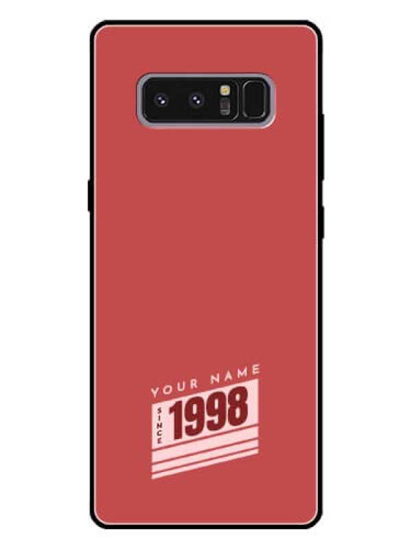 Custom Galaxy Note 8 Custom Glass Phone Case - Red custom year of birth Design